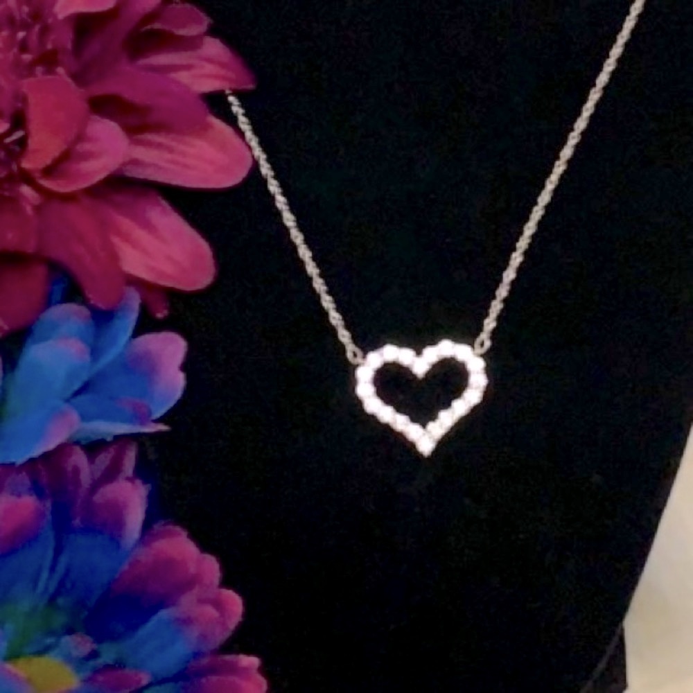 NEW! Diamond Open Heart Pendant - Picture 2 of 7